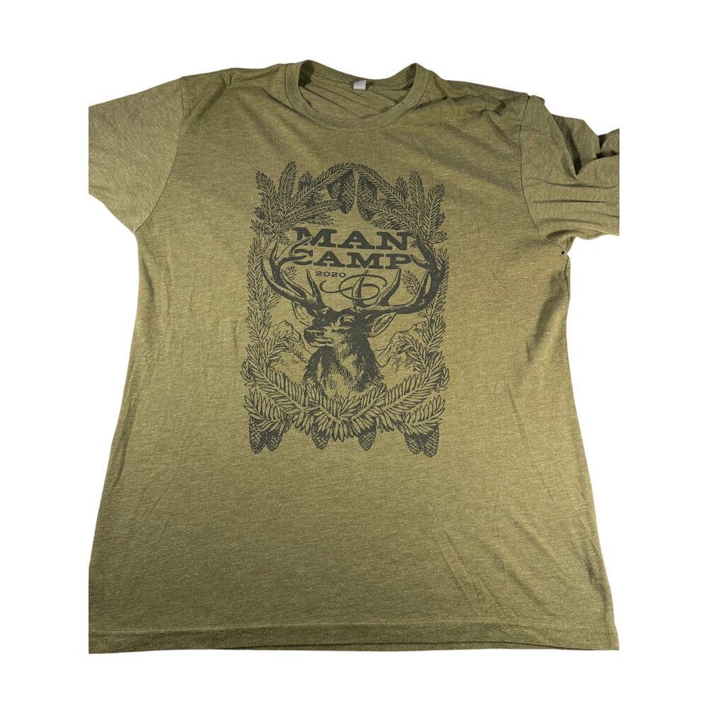 man camp 2020 olive green size large graphic tee